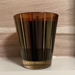 Striped Brown and Gold Glass Tumbler